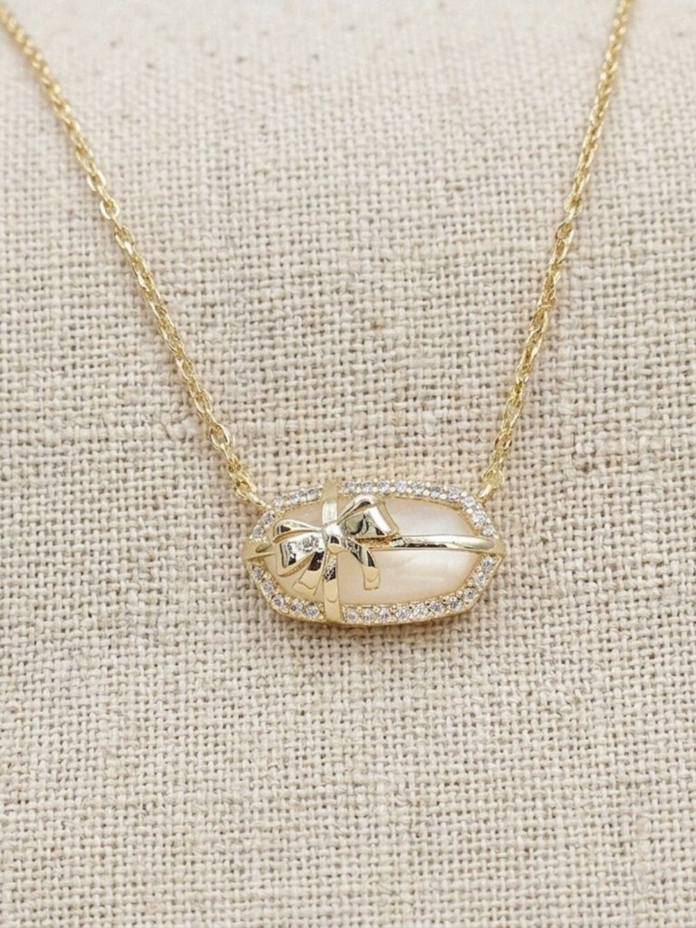Elisa Bow Gold Ivory Short Necklace by Kendra Scott - Picture 2 of 2